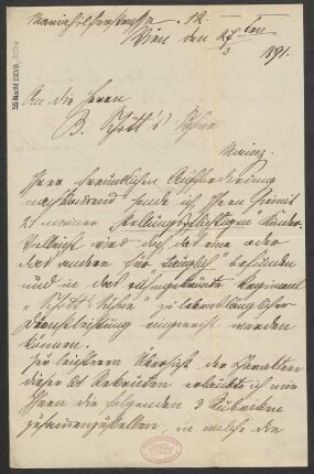 Brief an B. Schott's Söhne : 27.03.1891