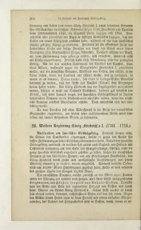 28. Weitere Regierung König Friedrich's I. (1701-1713)