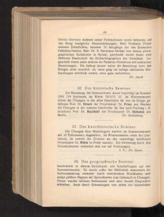 33. Das kunsthistorische Seminar.