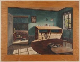 Goethes Arbeitszimmer in Weimar mit dem Blick ins Schlafzimmer