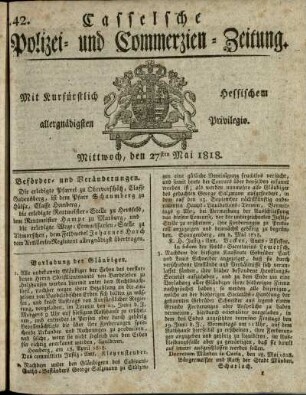 Nr. 42, Mittwoch, den 27sten Mai 1818