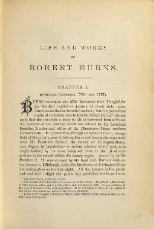 The Life and Works of Robert Burns Edited by Robert Chambers : Revised by William Wallace. In 4 volumes, 2
