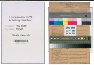 Entnazifizierung Heinrich Staats , geb. 17.09.1907 (Kaufmann)
