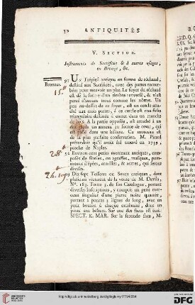 V. Section: Instruments de sacrifices & à autres usages, en bronze, &c.