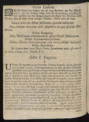Sectio I. Exegetica.