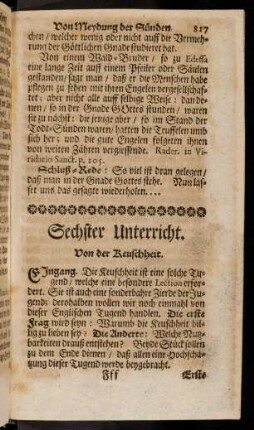 817-822, Sechster Unterricht