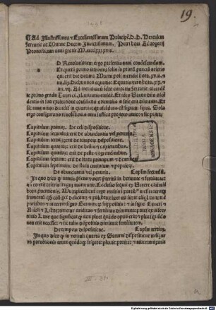 Prognosticon . Ferrara, 1498.03.01 : Gewidmet Ercole I. d'Este, Herzog von Ferrara