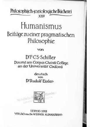 Humanismus : Beiträge zu einer pragmatischen Philosophie