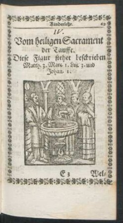 IV. Vom heiligen Sacrament der Tauffe.