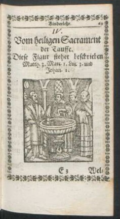 IV. Vom heiligen Sacrament der Tauffe.