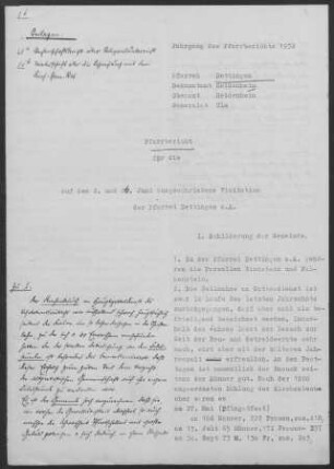 Dettingen/Albuch: Pfarrbericht 1932