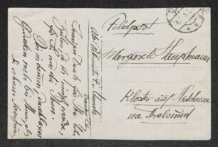 Brief von Fritz von Unruh an Margarete Hauptmann