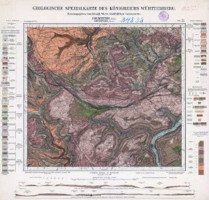 [7517] Dornstetten-Dettingen, Geologische Spezialkarte des Königreichs Württemberg