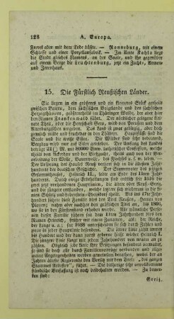 15. Die Fuerstlich Reußischen Laender