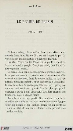 2.Ser. 6.1885: Le régime du Bersim