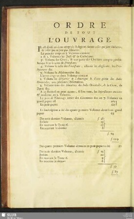 Ordre De Tout L'Ouvrage