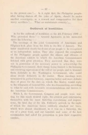Outbreak of hostilities