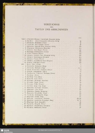 Verzeichnis Der Tafeln Und Abbildungen