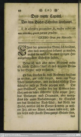 Das vierte Capitel. Von dem Bücher-Schreiben überhaupt