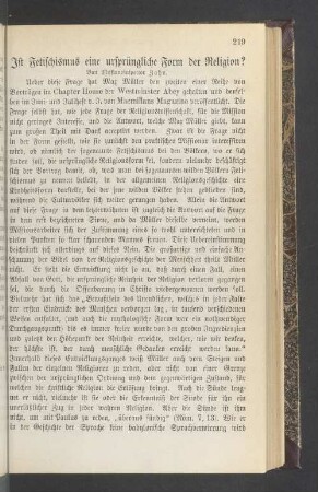 Ist Fetischismus eine ursprüngliche Form der Religion