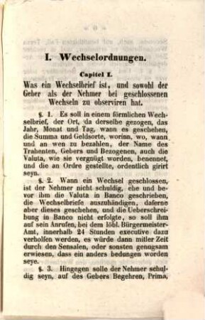 Neu revidirte, erläuterte und noch giltige Wechsel-Ordnung der Stadt Nürnberg, : nebst drei obrigkeitlichen Bekanntmachungen vom 19. Mai 1714, 12. Februar 1746 und 15. April 1840, den Judenhandel und Abänderung einigen veralteter Bestimmungen der Nürnberger Wechselordnung betreffend