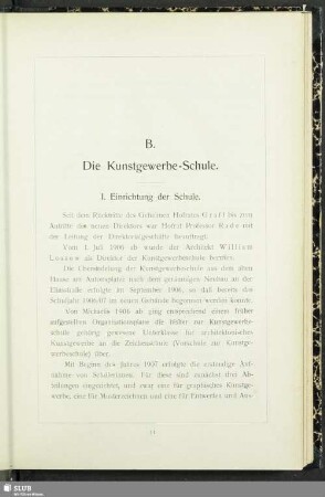 B. Die Kunstgewerbe-Schule