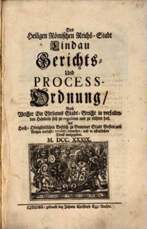 Gerichts- und Process-Ordnung der H. R. Reichs-Stadt Lindau