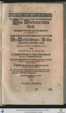 Das Siebenzehende Buch.