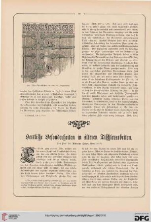 Oertliche Besonderheiten in älteren Tischlerarbeiten, [1]