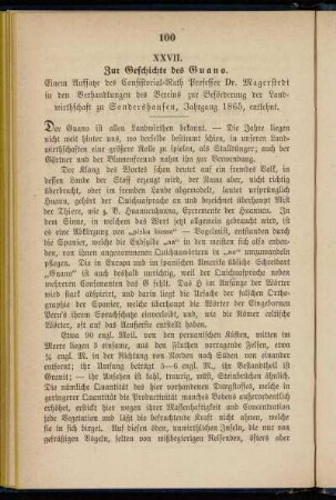 XXVII. Zur Geschichte des Guano