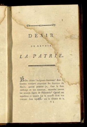 Desir De Revoir La Patrie.
