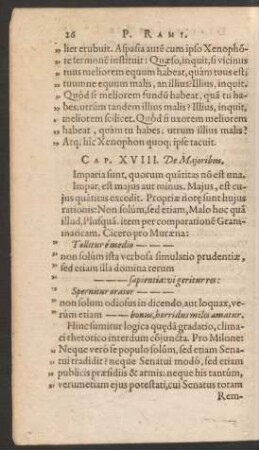 Cap. XVIII. De Maioribus.