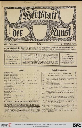 Heft 1 (5. Oktober 1908)