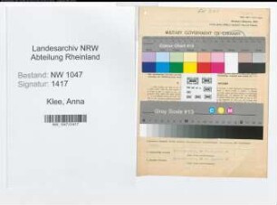 Entnazifizierung Anna Klee , geb. 06.05.1899 (Lehrerin)