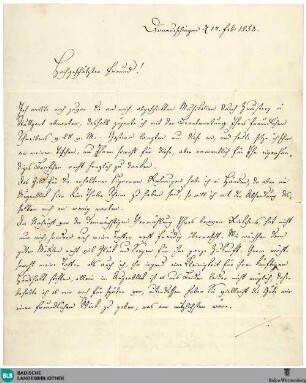 Brief von Johann Wenzel Kalliwoda an Carl Gotthelf Siegmund Böhme vom 14.02.1853 - K 3170,672
