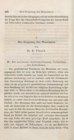 656-721 Der Ursprung des Mosaismus : Schluss