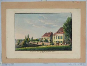 Ausflugslokal und Gasthof "Zur Grünen Wiese" in Gruna bei Dresden an der Bodenbacher Straße 47 (Ausfallstraße nach Pirna) westlich des Landgrabens (1875 verlegt, 1945 zerstört)