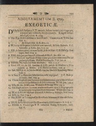 Additamentum II. 1729.