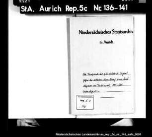 Die Beschwerde des G.W. Kettler in Upgant gegen die verbote- ne Verpachtung eines Stück Leegmoors am Rechtsupweg Darin: Lageskizze
