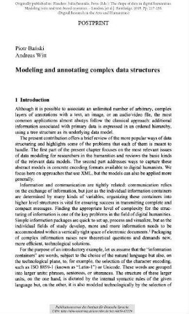 Modeling and annotating complex data structures