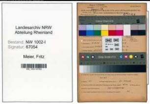 Entnazifizierung Fritz Meier , geb. 05.11.1907 (Former)