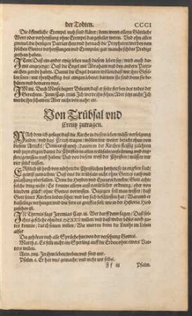 Von Trübsal und Creutz zutragen.