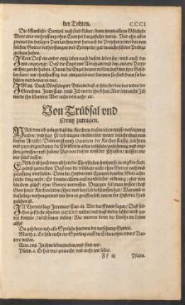 Von Trübsal und Creutz zutragen.