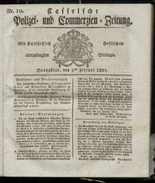 Nr. 10, Sonnabend den 3ten Februar. 1821