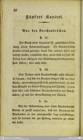 Fünftes Kapitel. Von den Knochenbrüchen