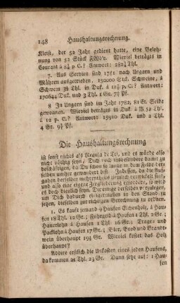 Die Haushaltungsrechnung