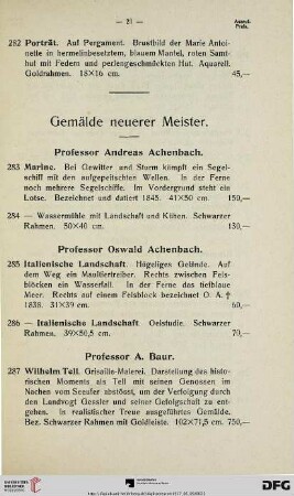 Gemälde neuerer Meister (Nr. 283-331)