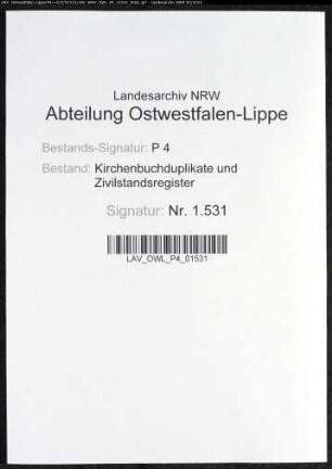 Kirchenbuchduplikate der katholischen Gemeinde (GHT 1832-1834). (Gemeinde: Benninghausen, katholische Gemeinde)