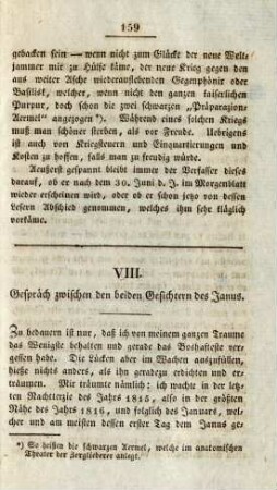 VIII. Gespräch zwischen den beiden Gesichtern des Janus