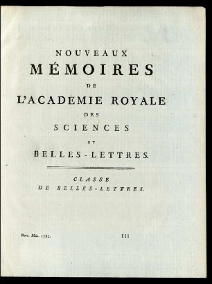 Classe des Belles-Lettres
